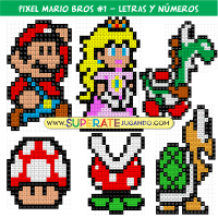 Pixel Mario Bros 1 - Letras, Números y Sílabas